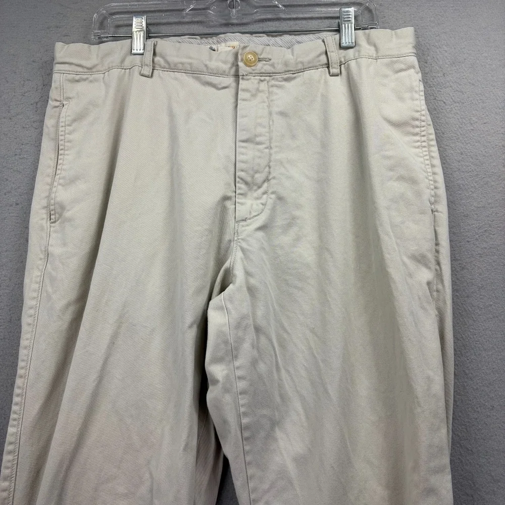 J.CREW Chino Pants Men's‎ 36x32 Beige Cotton Preppy Work Casual Relaxed Wide Leg